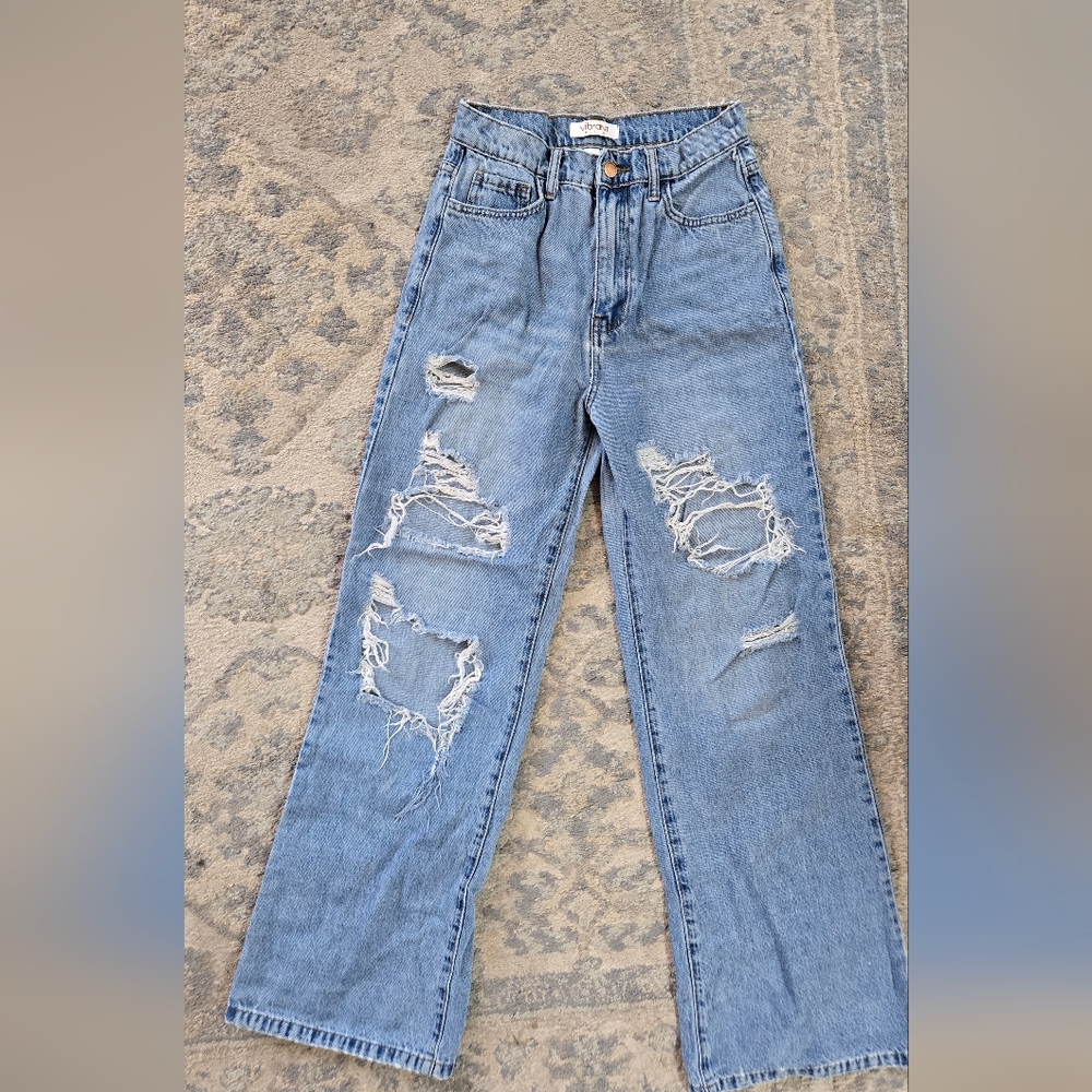 vibrant wide leg jeans